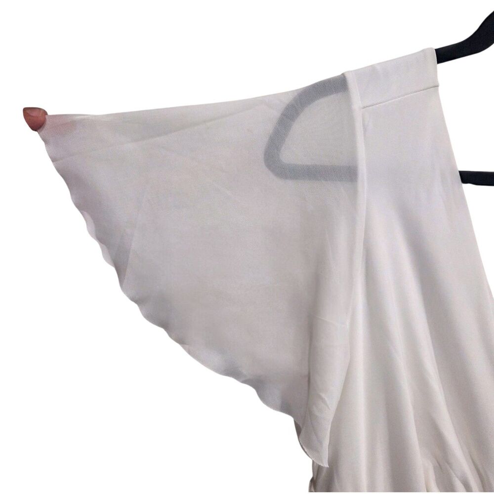 Torrid Ever After Bridal Maxi Mesh Empire Waist Gown, Cloud Dancer White, NWT 10 - Picture 9 of 11